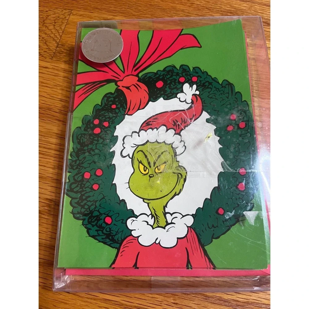 Vtg Peaceable Kingdom Press Dr Seuss The Grinch Christmas Greeting Cards Set New